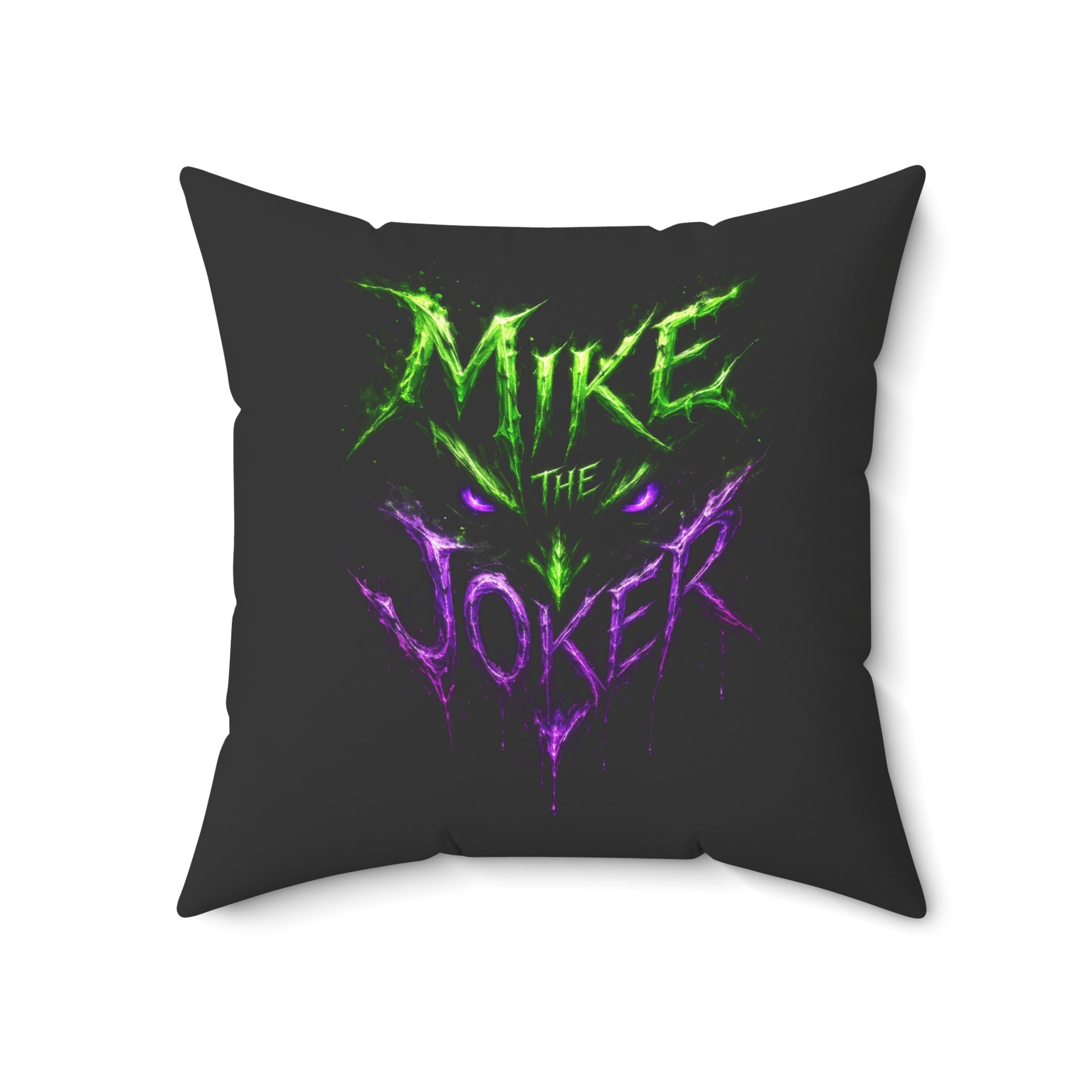 Mike the Joker Neon Graphic Pillow - Spun Polyester Decorative Cushion