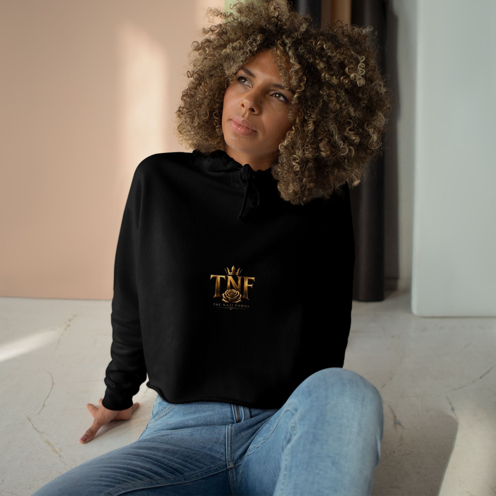 Cropped Hoodie — TNF Gold Crown & Rose Logo
