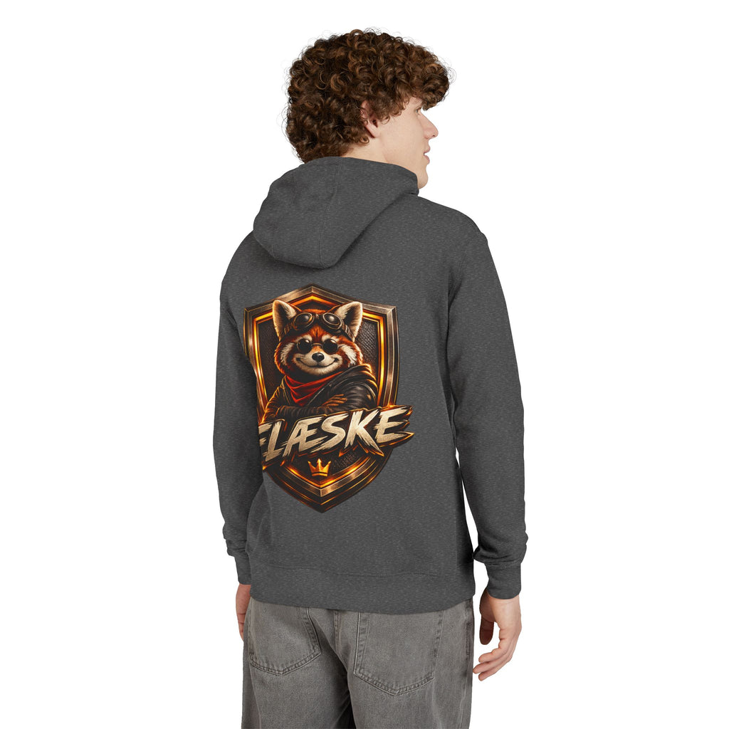 Raccoon Crest Hoodie — "Flæske" Gamer Logo Pullover