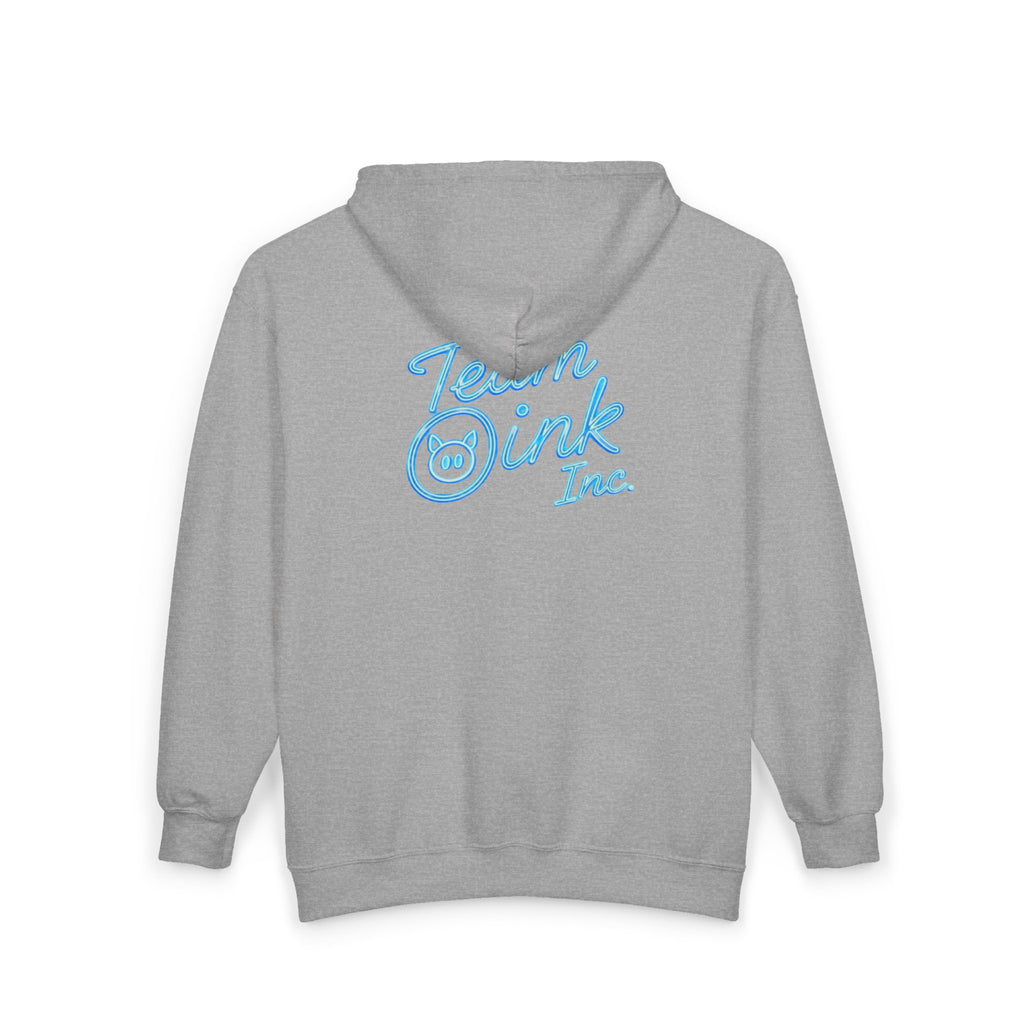 Team Ink Inc. Full-Zip Hoodie — Retro Script Logo Zip-Up Sweatshirt