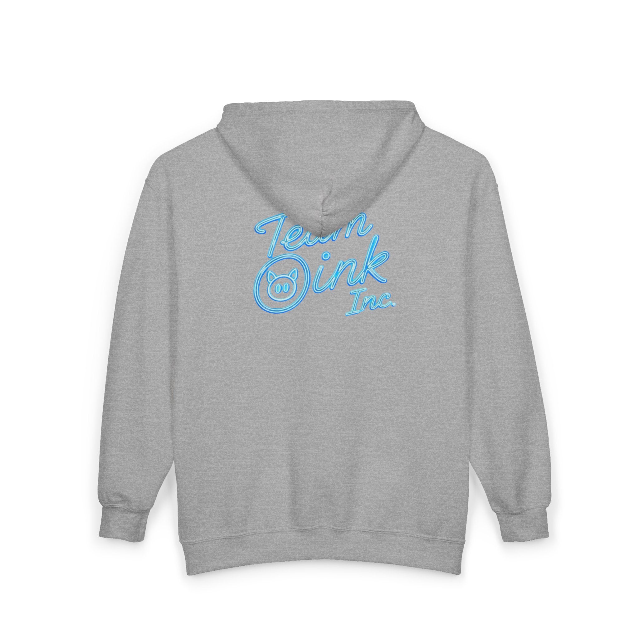 Team Ink Inc. Full-Zip Hoodie — Retro Script Logo Zip-Up Sweatshirt