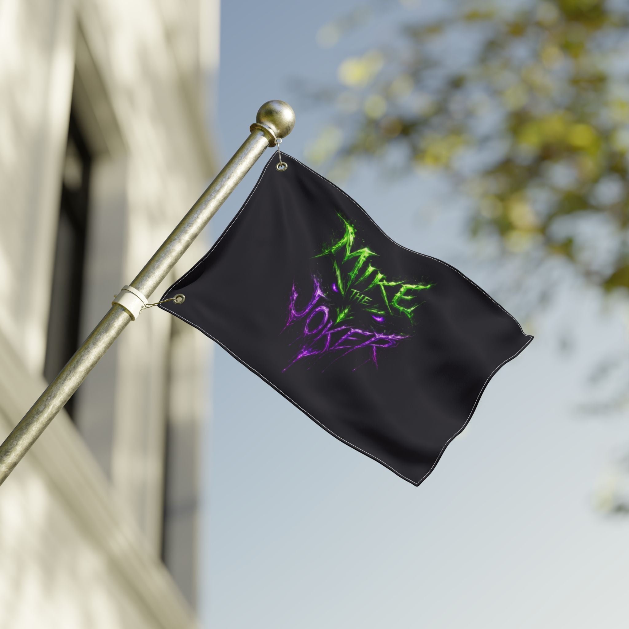 Double-Sided Flag – "Mike the Joker" Neon Horror Design