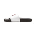 Slide Sandals — White Removable-Strap Slides with Pink 'Jammin' Heart' Logo