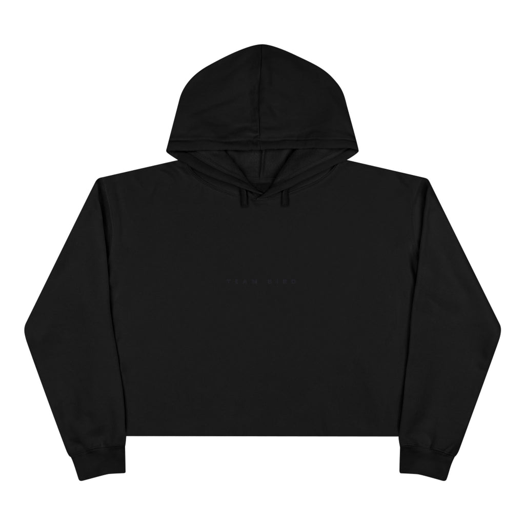 Butterfly Crop Hoodie — Minimal Blue Butterfly Graphic Crop Sweatshirt