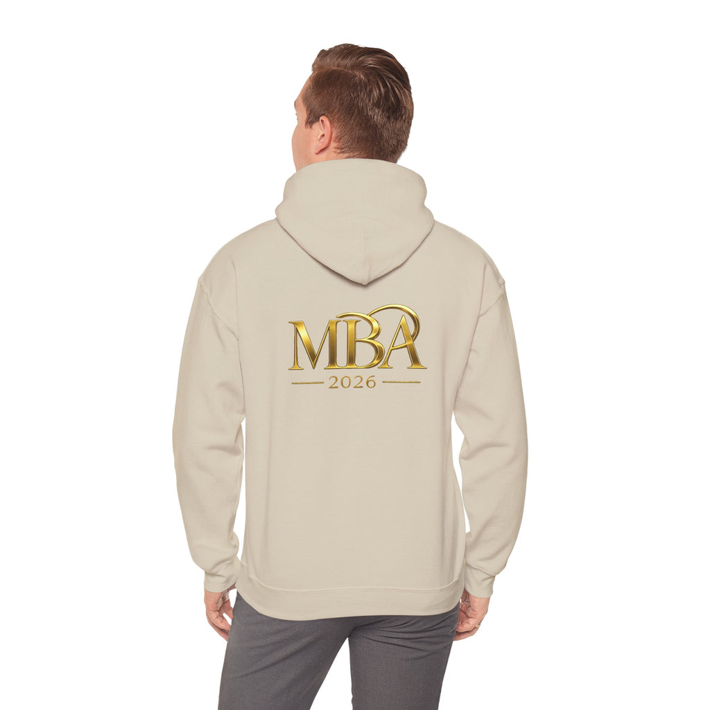 MBA 2026 Gold Logo Hoodie — Graduation/Alumni Commemorative Sweatshirt