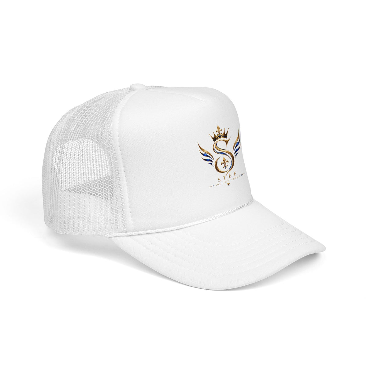 Embroidered Royal S Crest Trucker Hat – Gold Crown & Wings Foam Cap