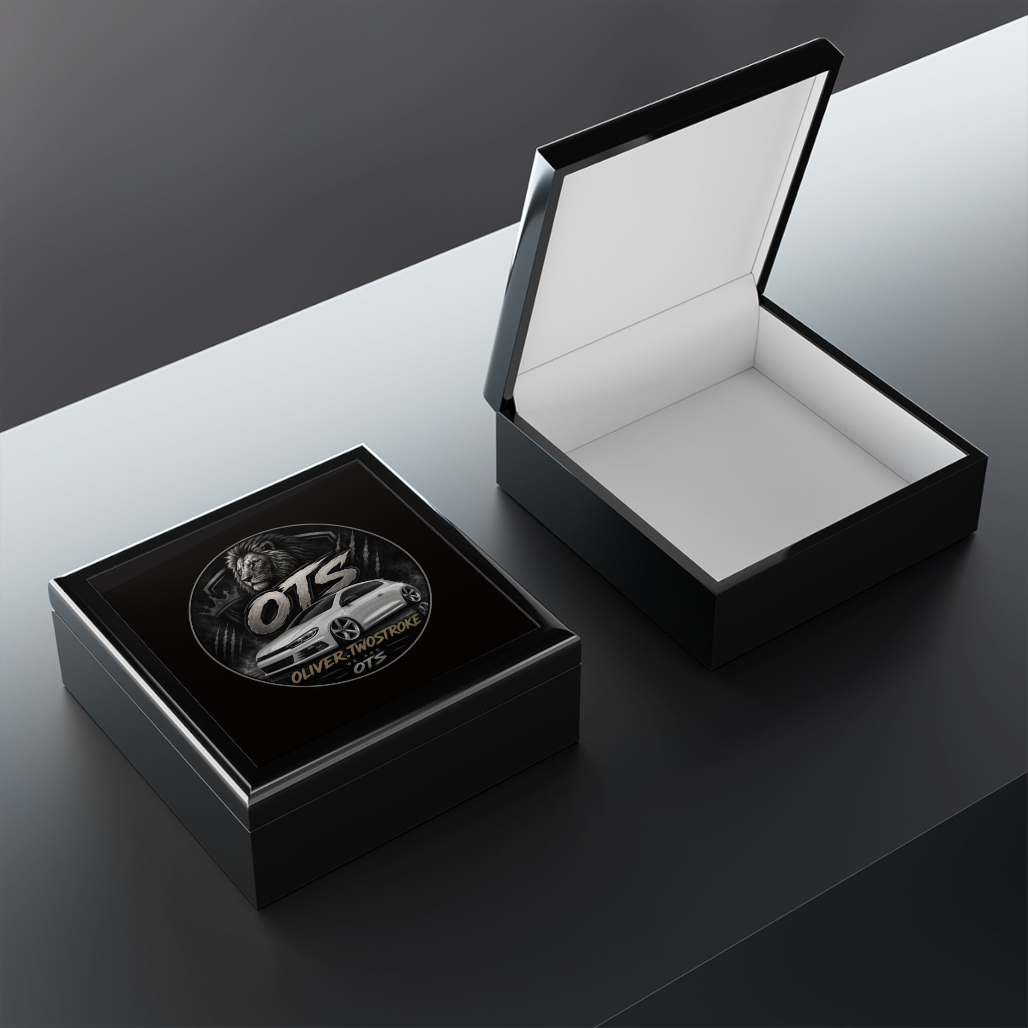 Custom OTS Lion Car Jewelry Box — Personalized Oliver Twostroke Keepsake