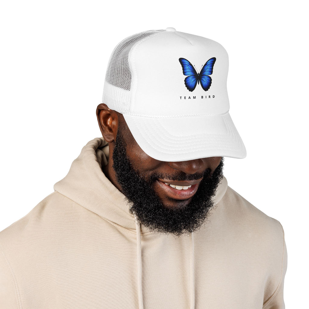 Blue Butterfly Trucker Hat — Vibrant Monarch-Inspired Foam Cap