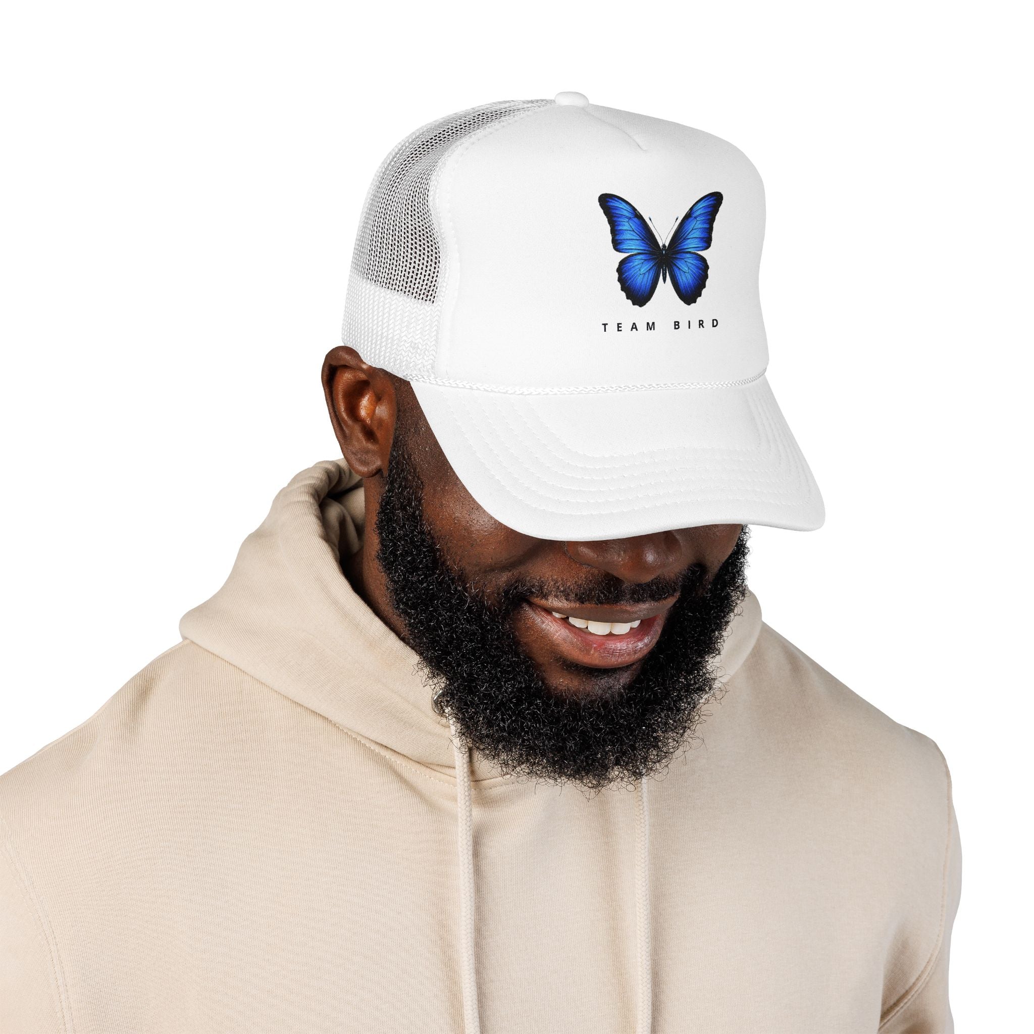 Blue Butterfly Trucker Hat — Vibrant Monarch-Inspired Foam Cap