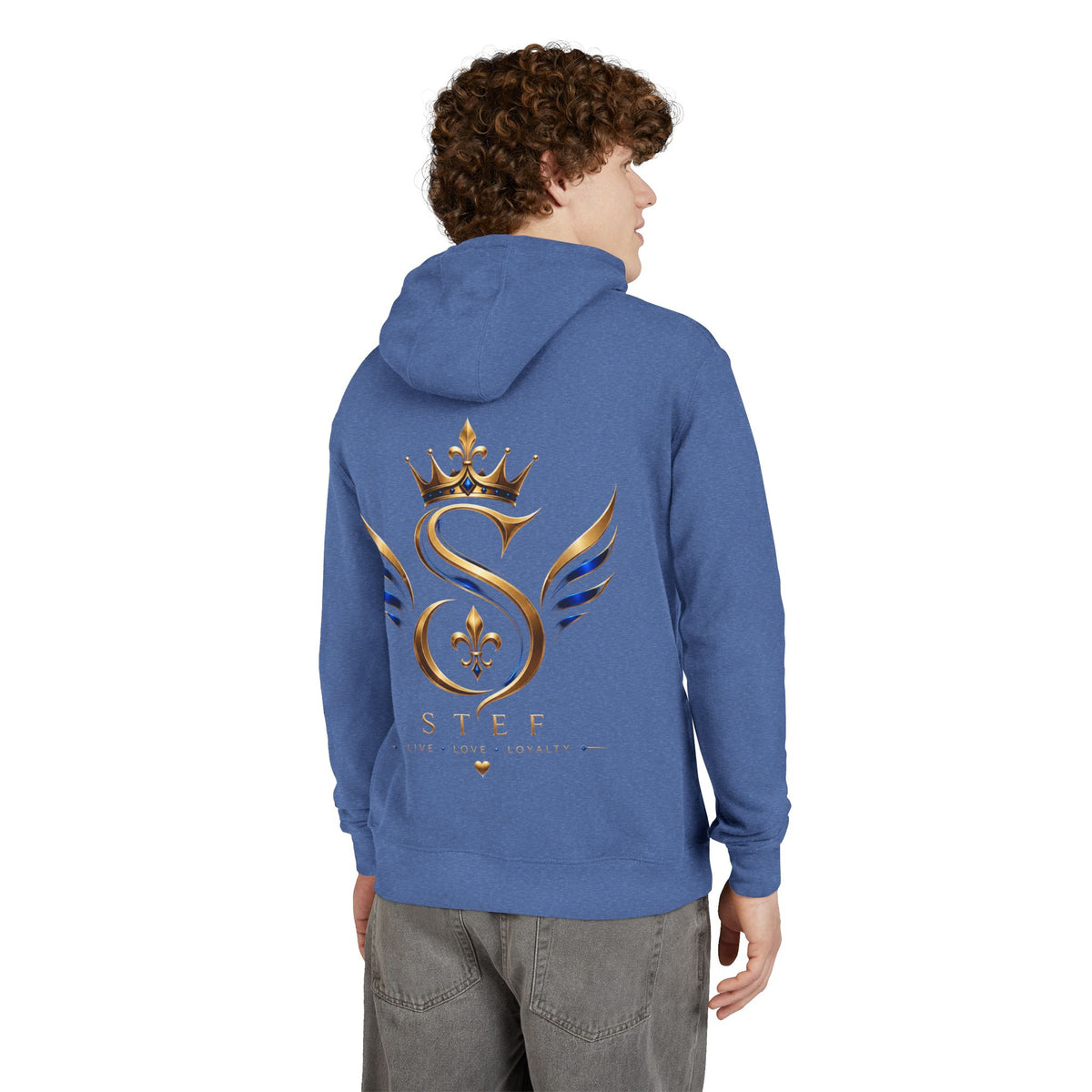Crown S Wings Hoodie — Gold Fleur-de-Lis Logo French Terry Sweatshirt