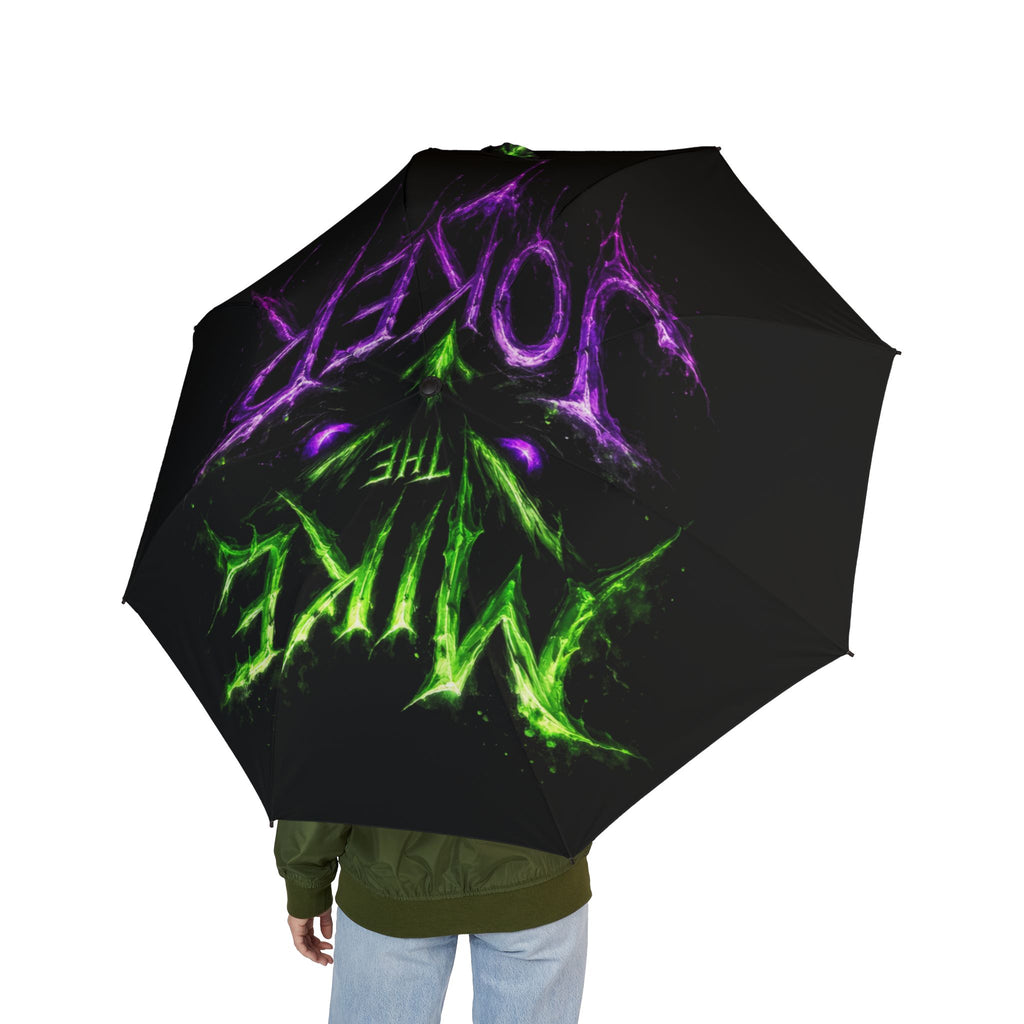 Foldable Umbrella — Neon 'Wake The Soul' Graphic Weather Umbrella