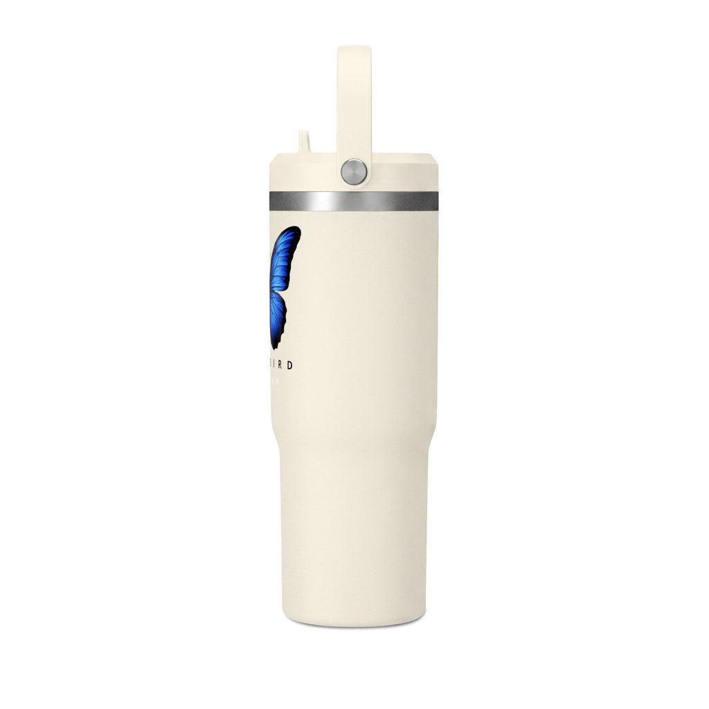 Butterfly Nomad Tumbler 32oz — Insulated Travel Mug with Blue Monarch Design