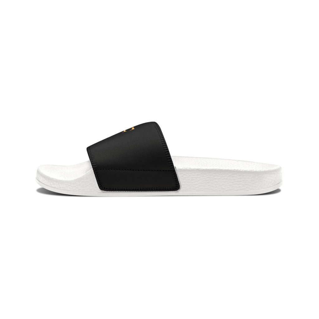Slide Sandals — Black Gold Logo Removable-Strap Slides