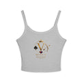 Spaghetti Tank Top — "Miss V" Gold Crown Playing Card Logo Crop