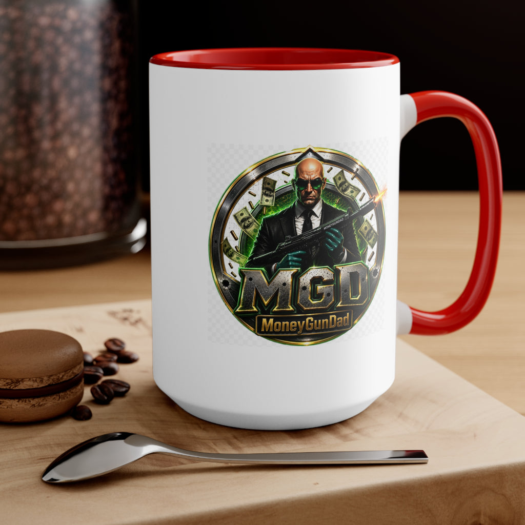 MoneyGunDad Accent Mug — Gamer/Streamer Logo Coffee Cup
