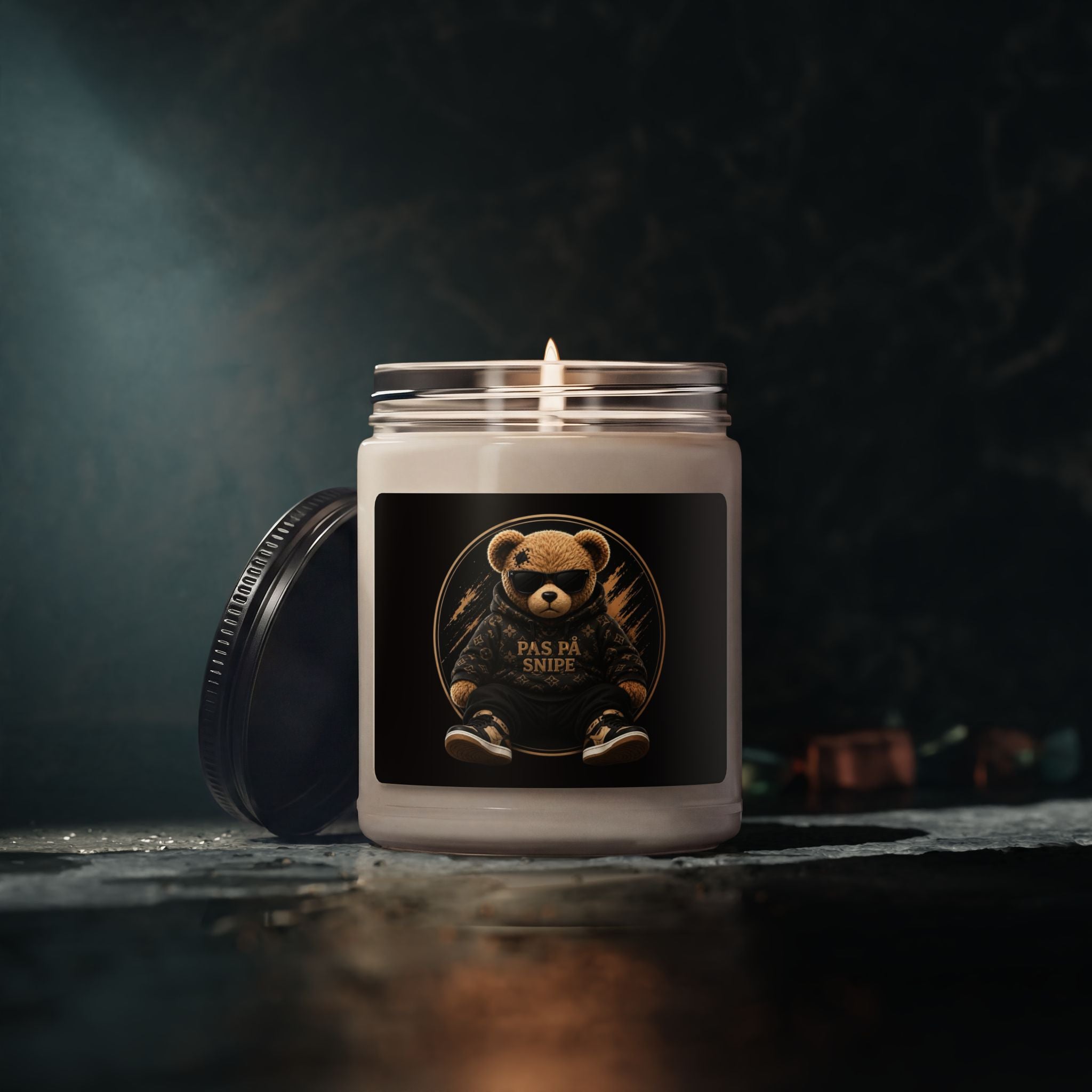 9oz Soy Candle — Teddy Bear 'Pas På Snipe' Scented Jar