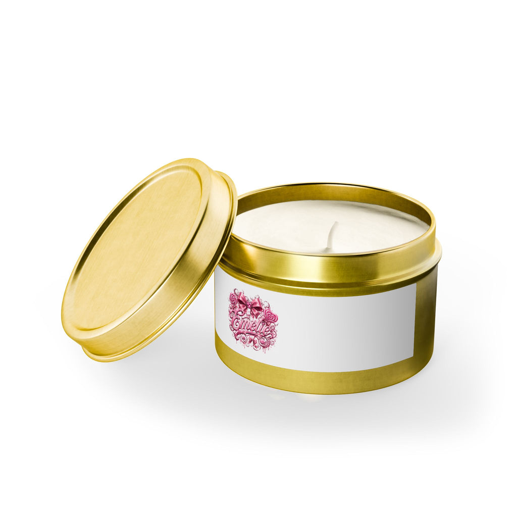 Floral Pink 'Hello' Tin Candle – Scented Decorative Travel Candle