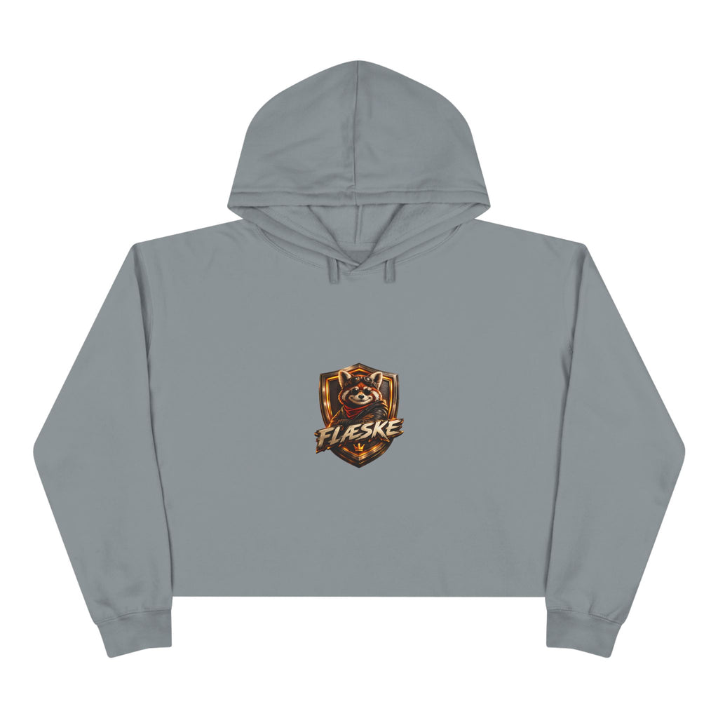 Raccoon Shield Crop Hoodie — Flaeske Gamer Logo Cropped Hoodie