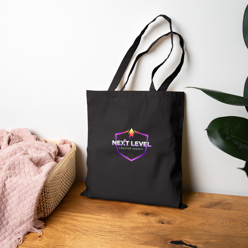 Next Level Tote Bag — Minimal Hexagon Logo with Sunset Accent