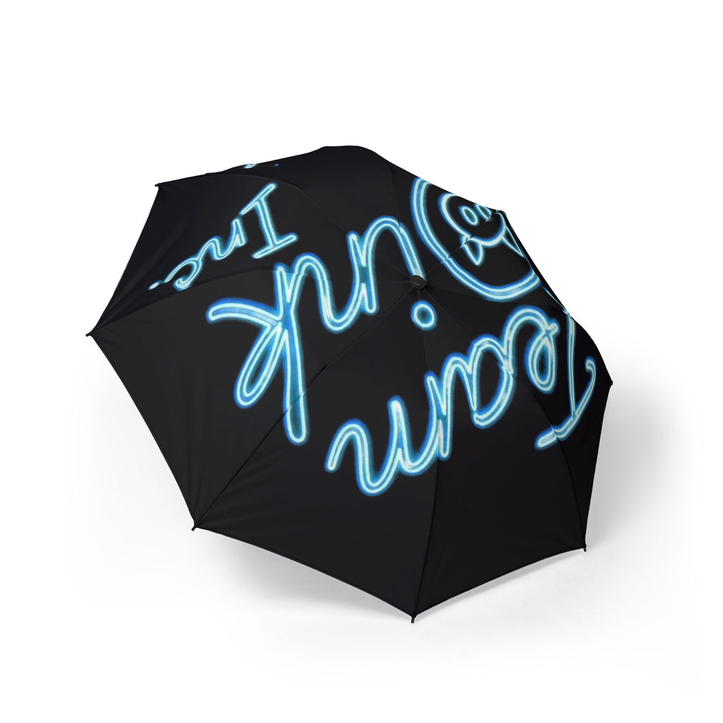 Neon Love Foldable Umbrella — Semi‑Automatic Compact Rain Parasol