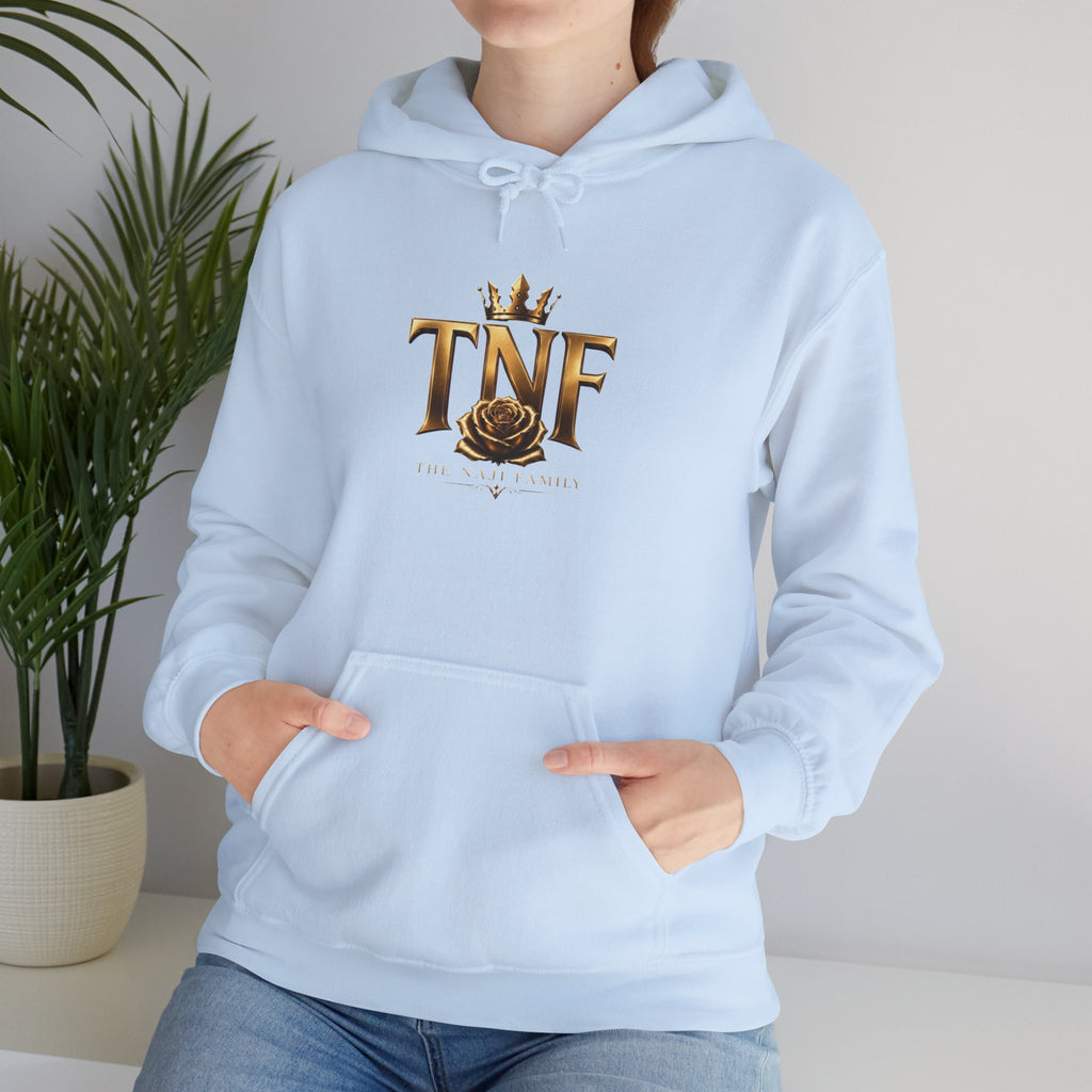 TNF Gold Rose Hoodie — Elegant Crown Logo Pullover