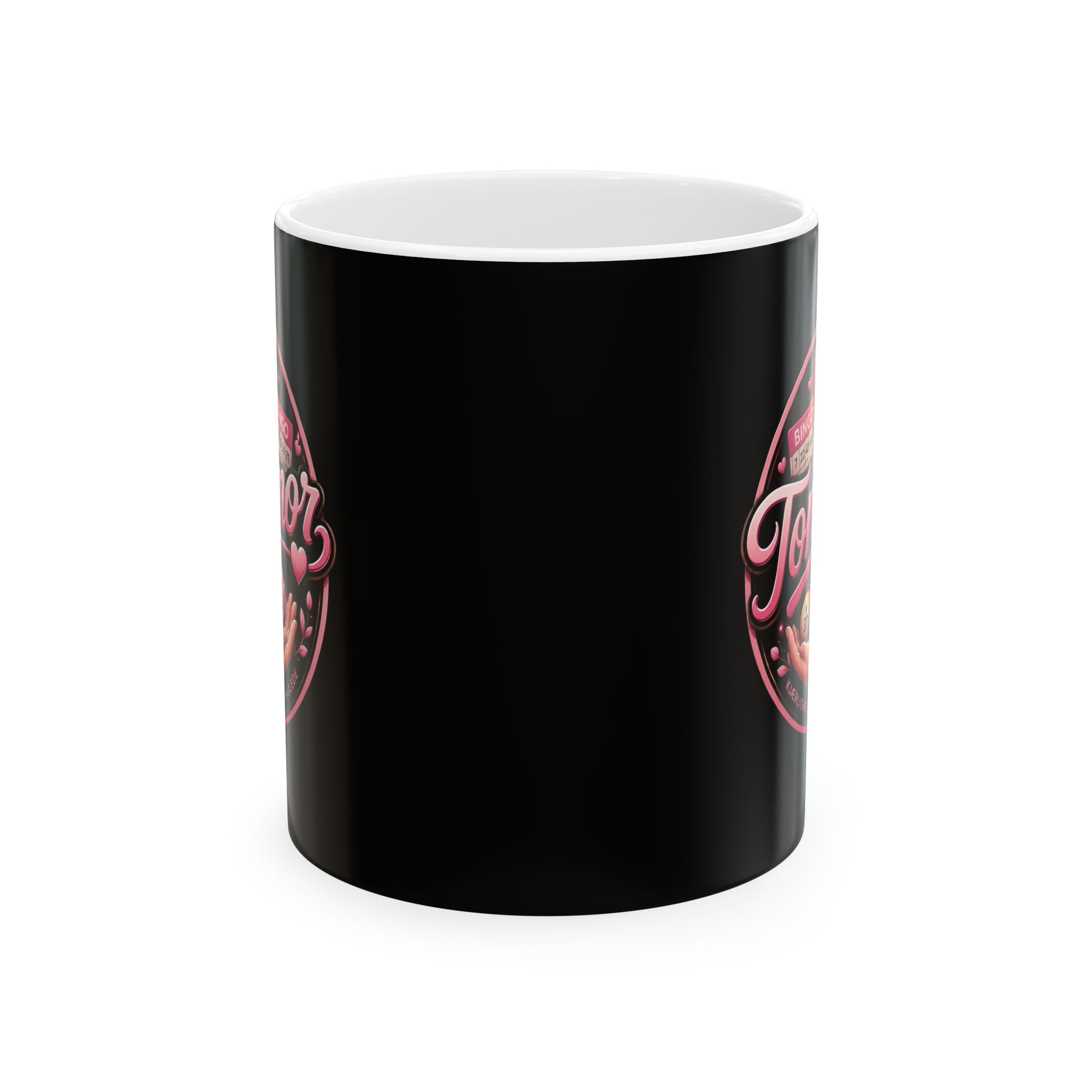 Bingo Tonemor Ceramic Mug — Pink Heart Bingo Lover Gift (11oz/15oz)