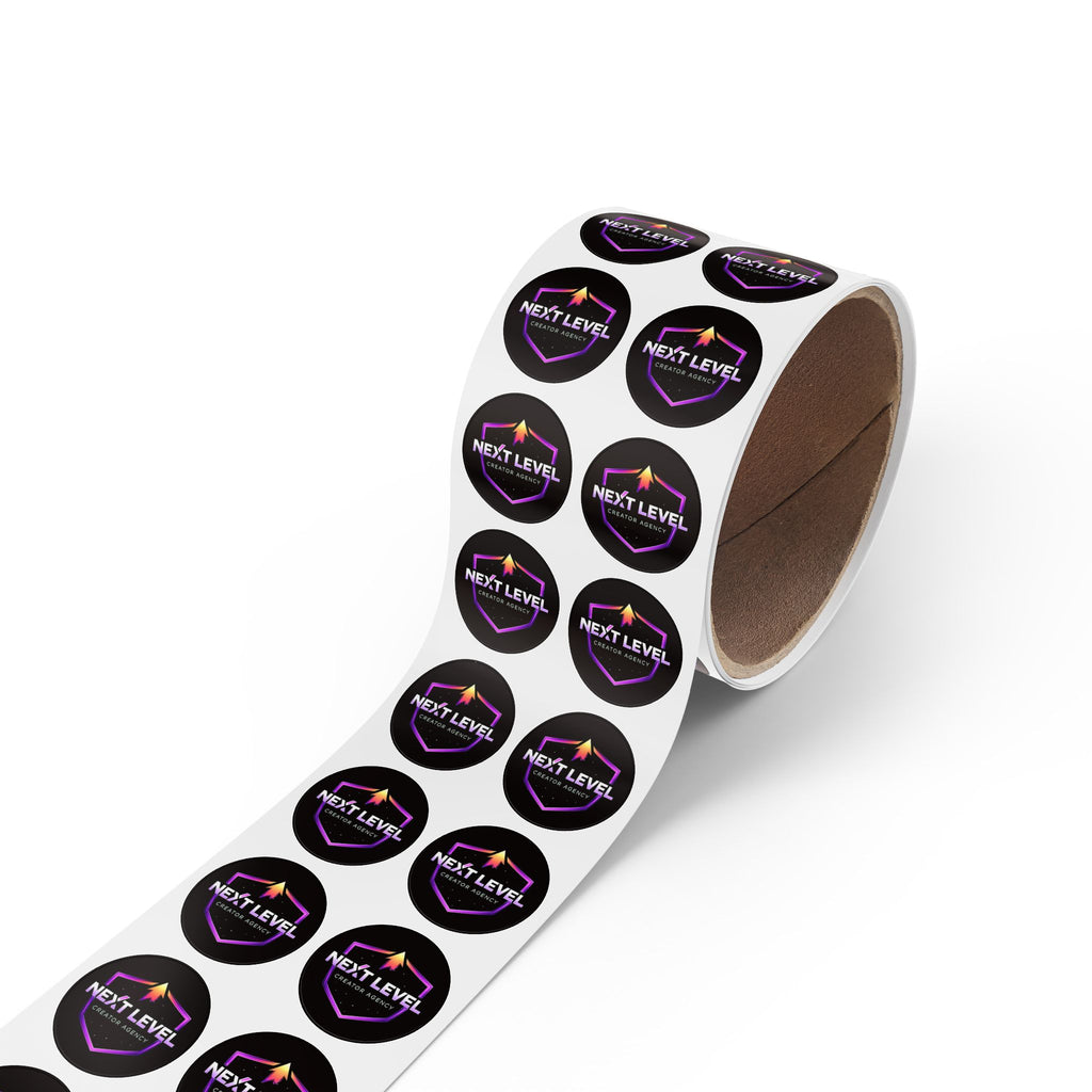 Next Level Round Sticker Labels – Branded Logo Sticker Rolls for Packaging & Promotions