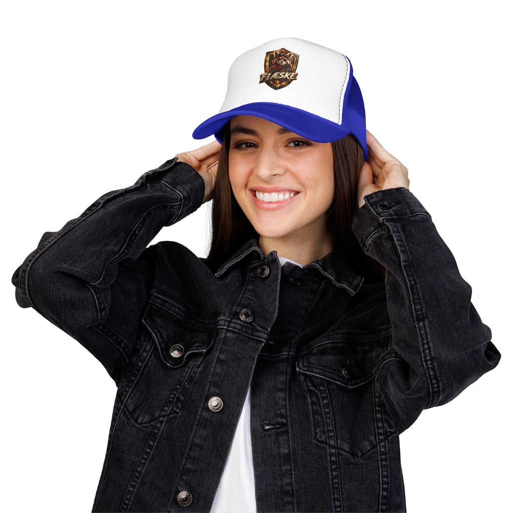 Ember Raccoon Shield Trucker Hat