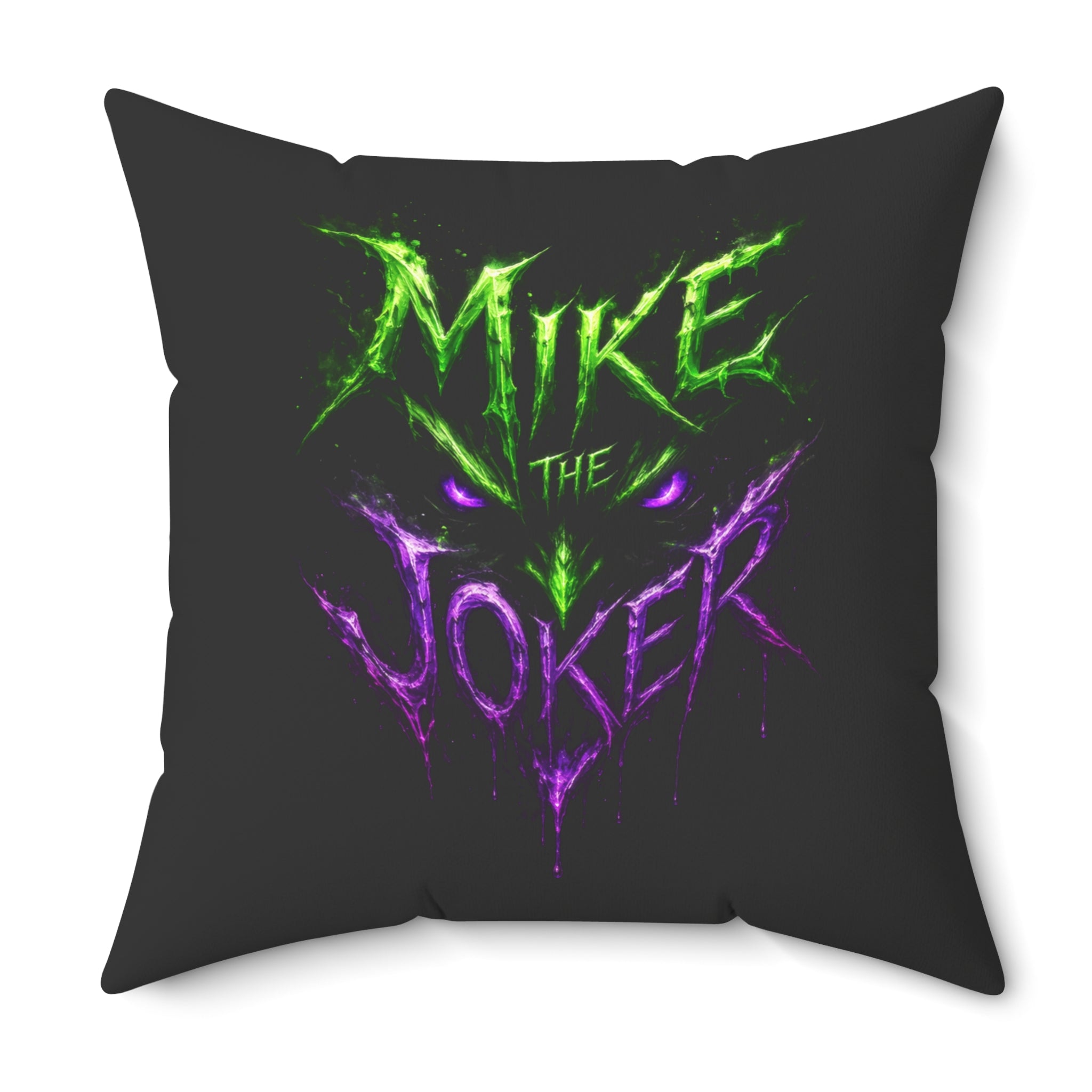 Mike the Joker Neon Graphic Pillow - Spun Polyester Decorative Cushion