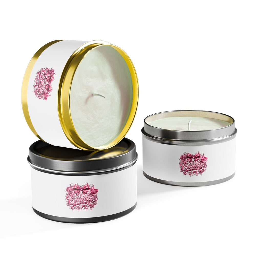 Floral Pink 'Hello' Tin Candle – Scented Decorative Travel Candle