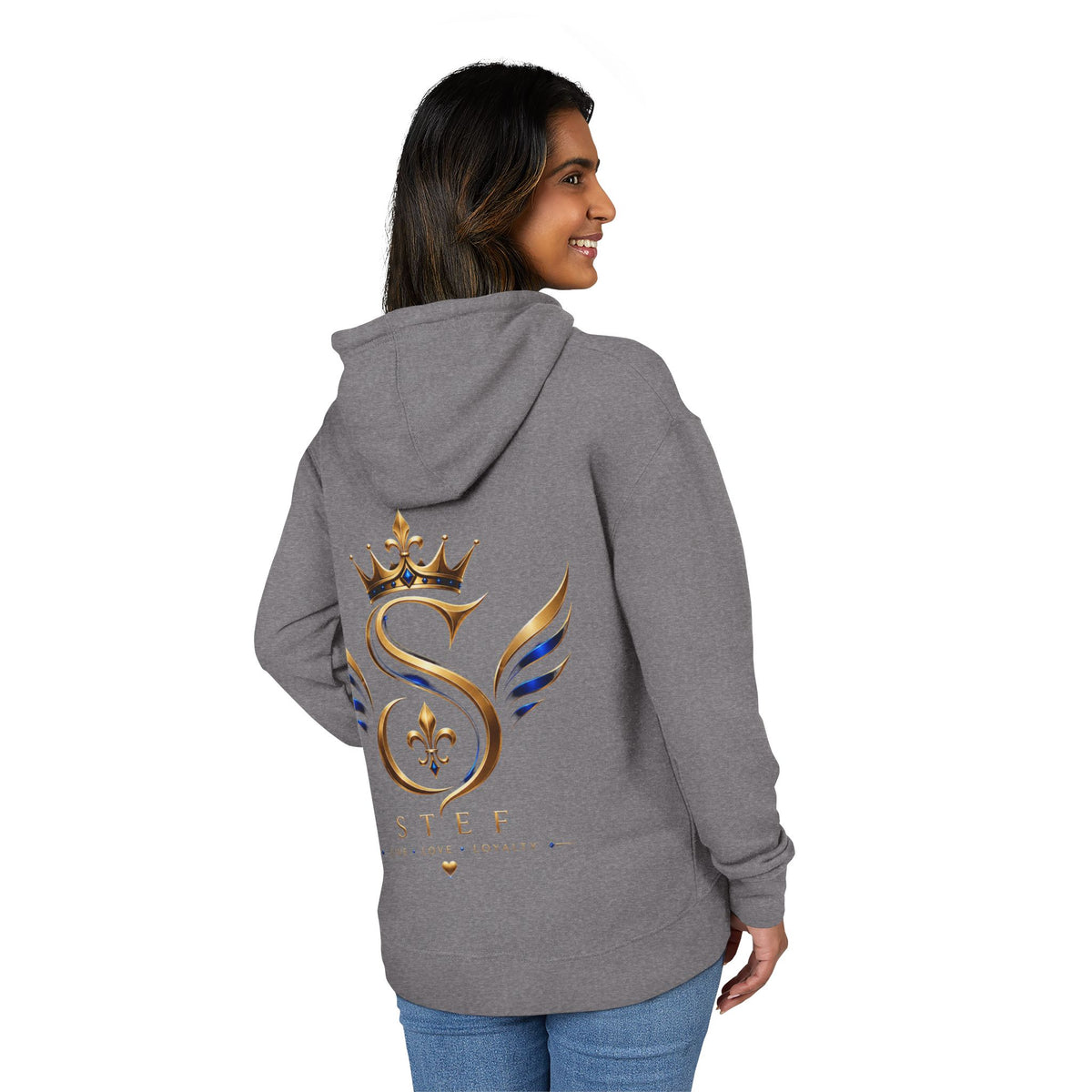 Crown S Wings Hoodie — Gold Fleur-de-Lis Logo French Terry Sweatshirt