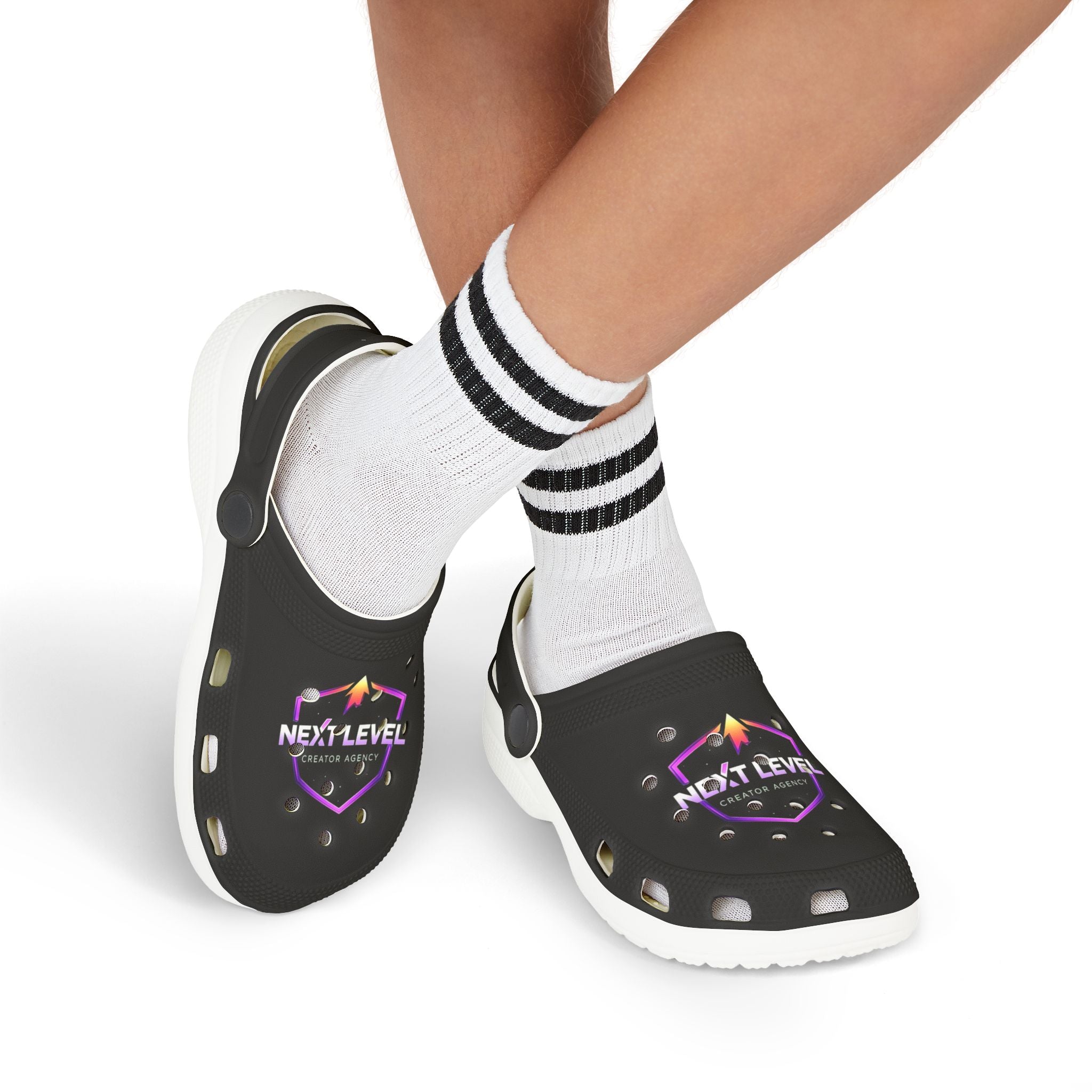 Kid's 'Next Level' Neon Shield Foam Clogs — Lightweight Slip‑On Sandals