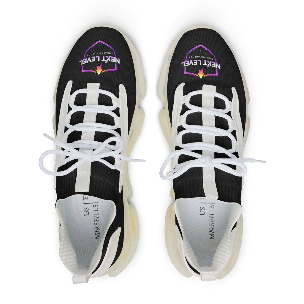Men's Modern Mesh Sneakers — Lightweight Black Athletic Shoes with Cushioned Sole
