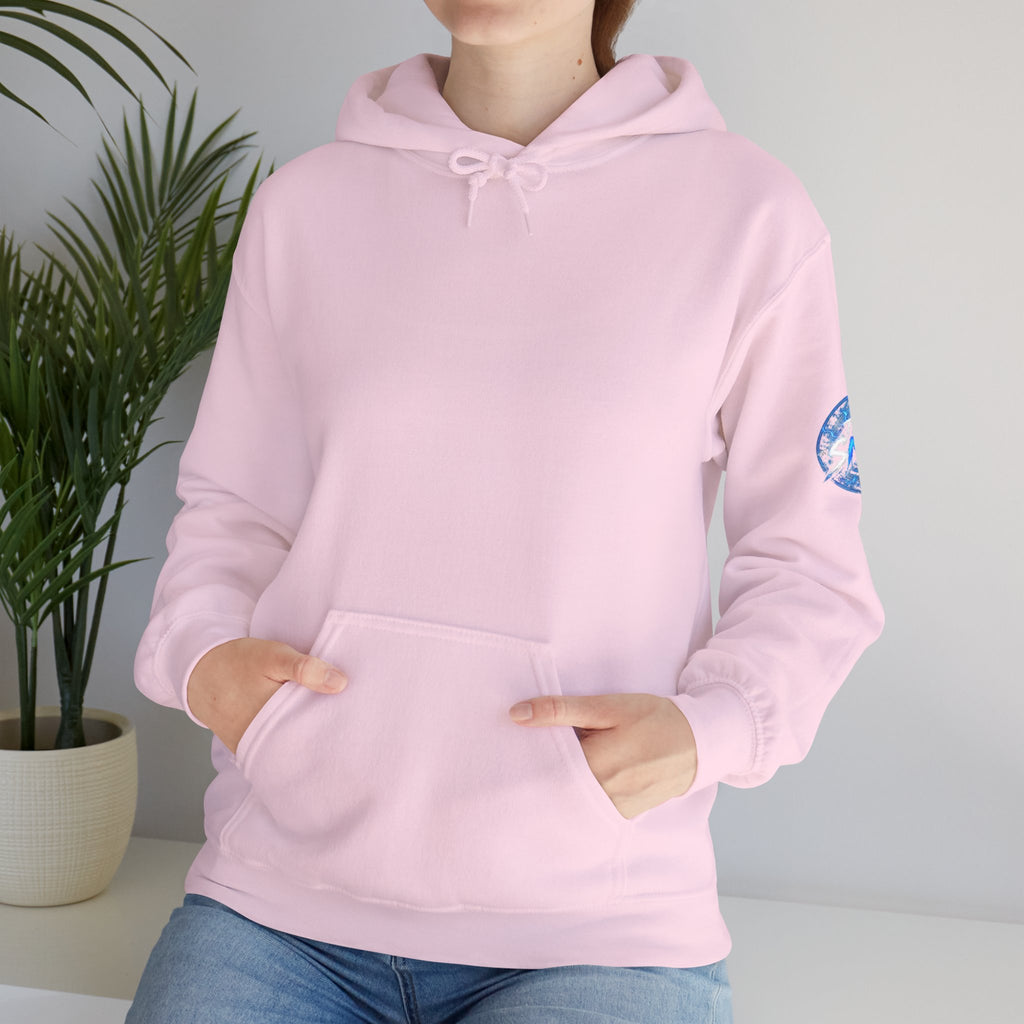 Nord Globe Hoodie — Blue Vintage Graphic Hooded Sweatshirt