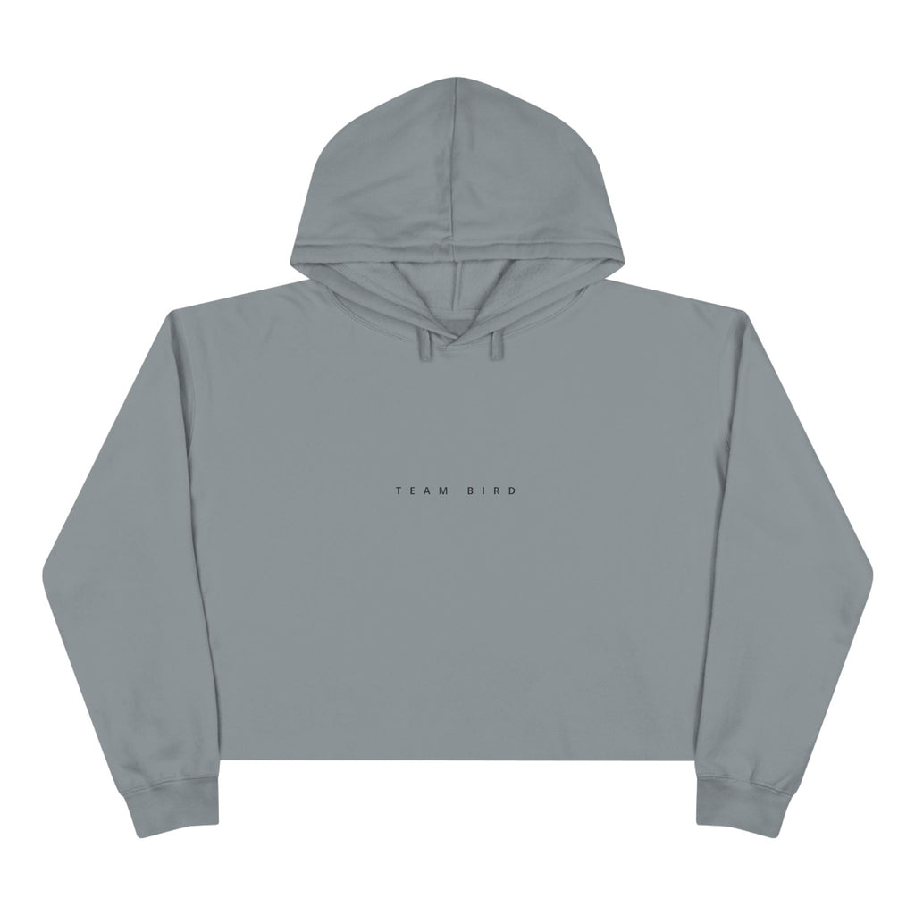 Butterfly Crop Hoodie — Minimal Blue Butterfly Graphic Crop Sweatshirt