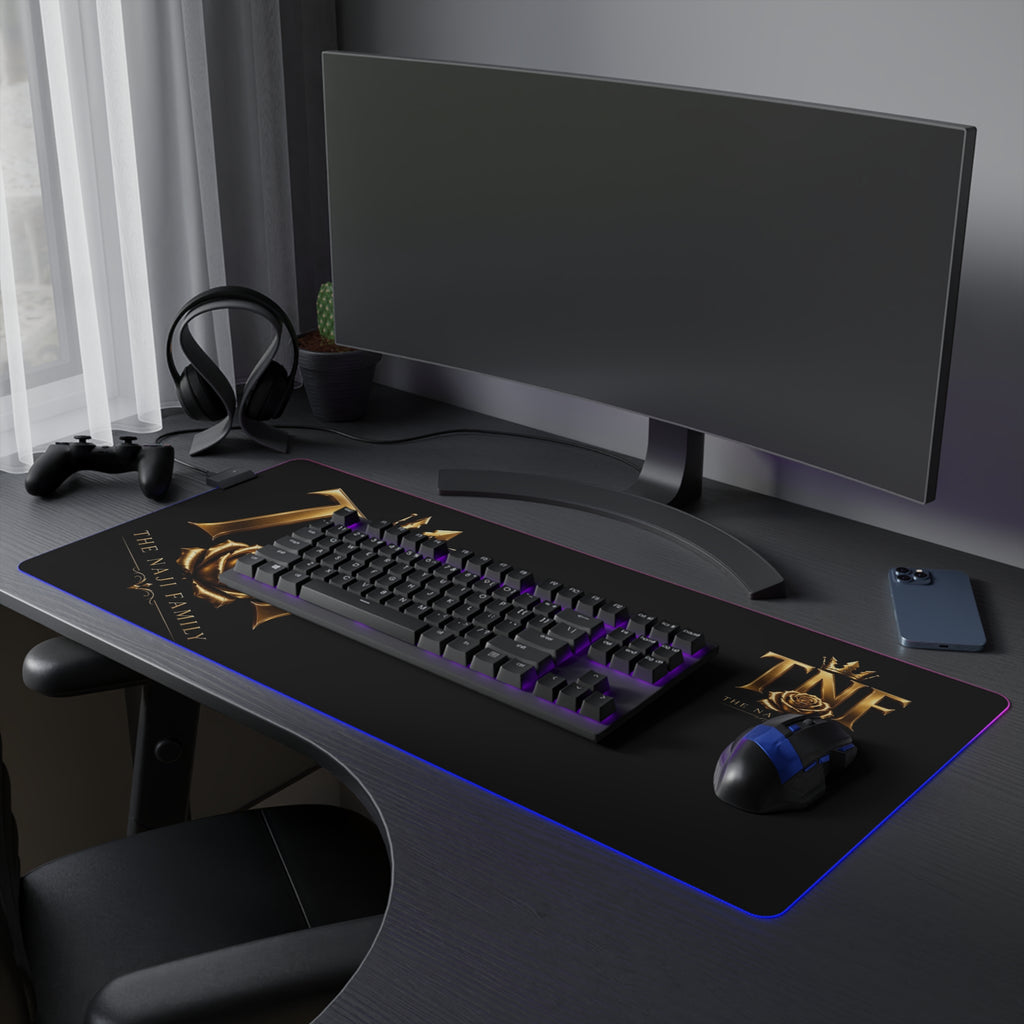 LED Gaming Mouse Pad — TNF The Naji Family Gold Crest RGB Desk Mat