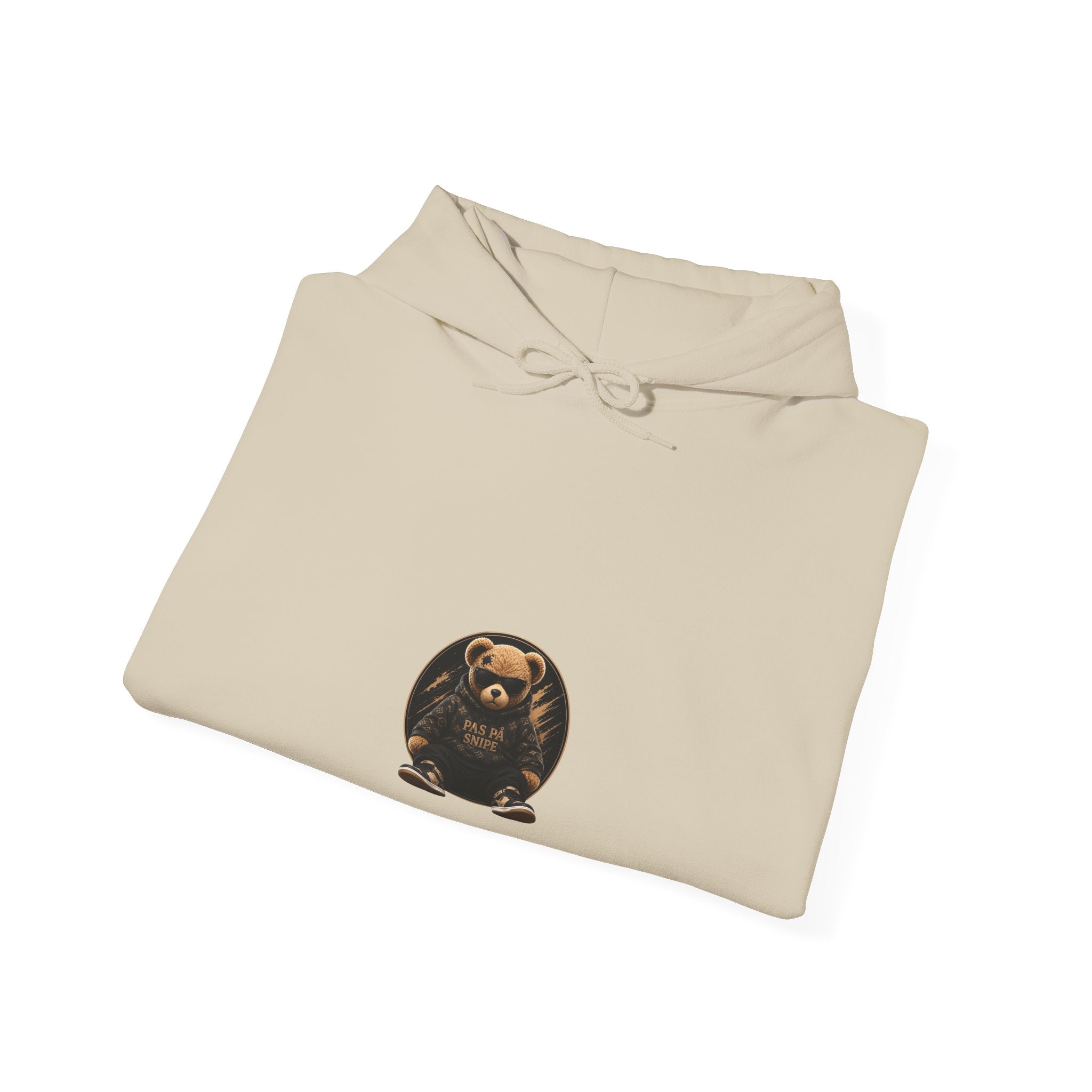 Bear Graphic Hoodie — 'Pas de Swipe' Cute Round Bear Pullover