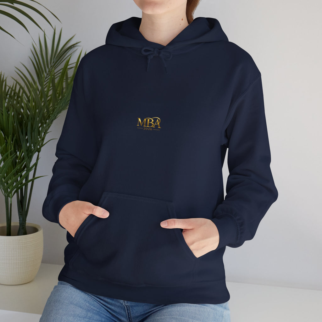 MBA 2026 Gold Logo Hoodie — Graduation/Alumni Commemorative Sweatshirt