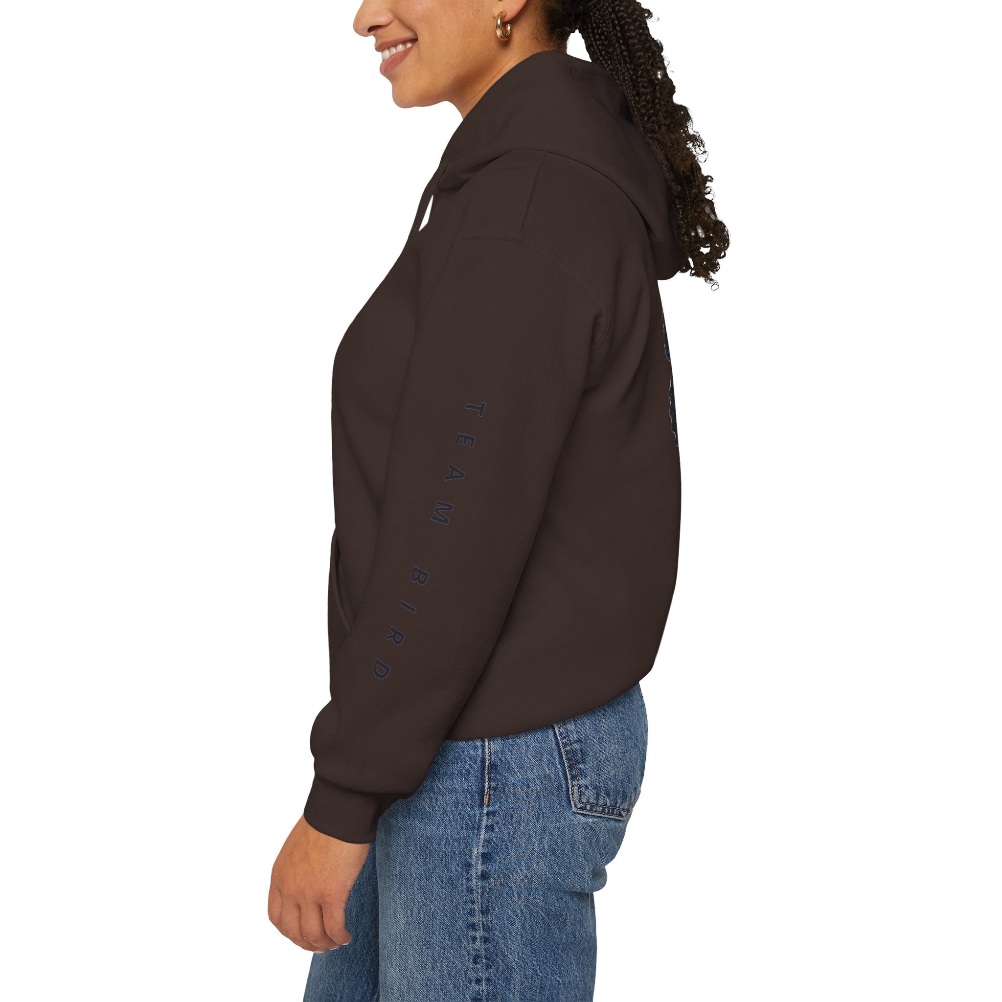 Butterfly Hoodie — "Team Bird" Blue Butterfly Graphic Hooded Sweatshirt