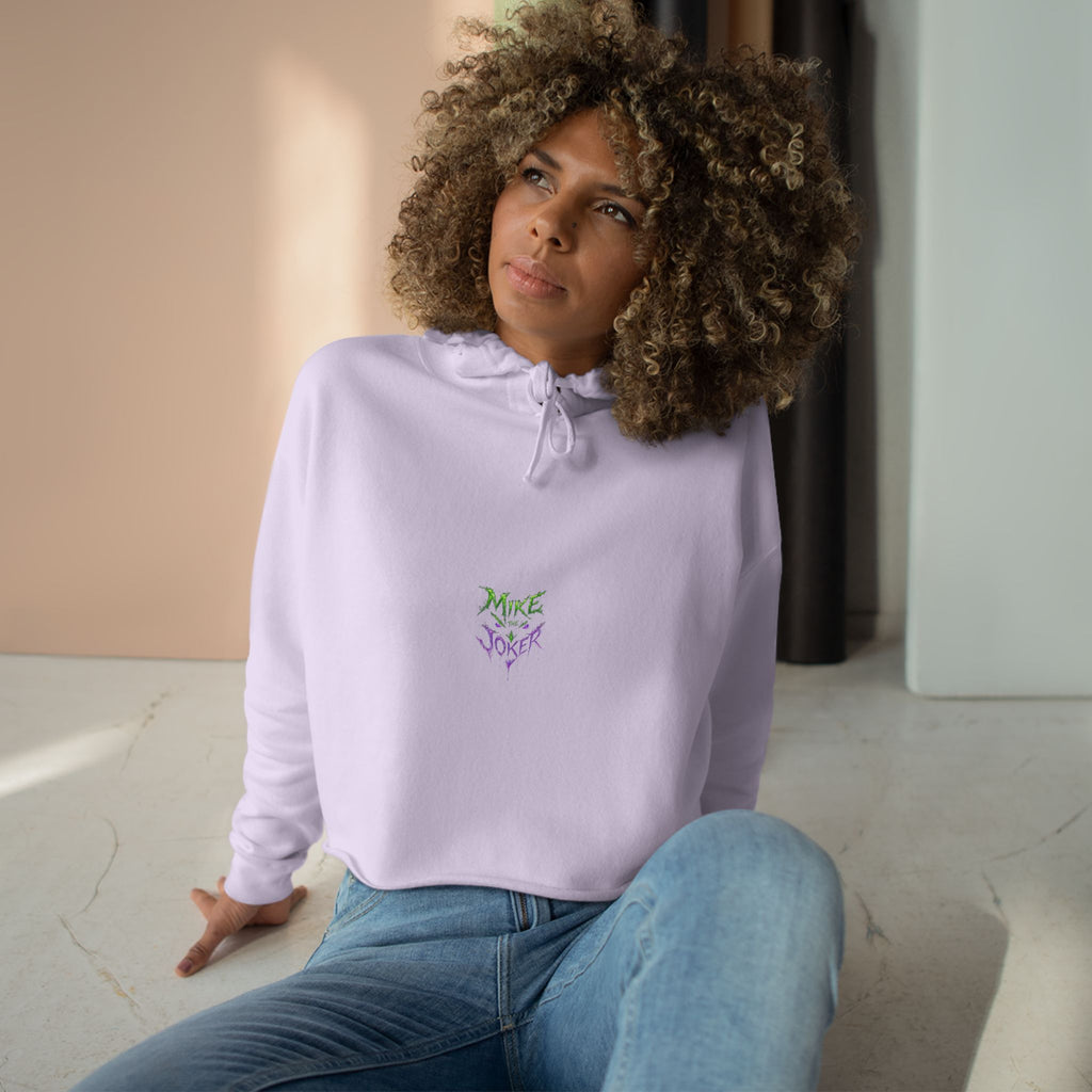 Crop Hoodie — 'Mixe Joker' Minimal Front / Bold Back Graphic Cropped Hoodie
