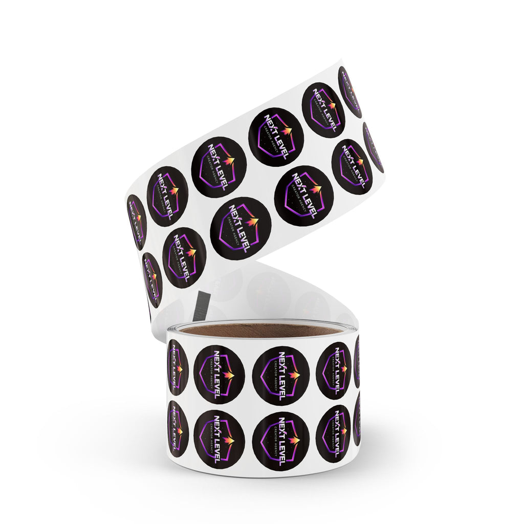 Next Level Round Sticker Labels – Branded Logo Sticker Rolls for Packaging & Promotions