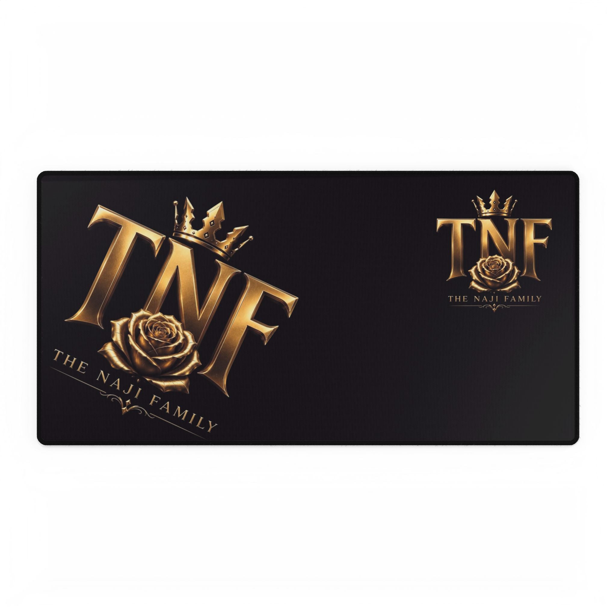 TNF Gold Crest Desk Mat — Large Gaming & Office Mousepad (The Naif Family)