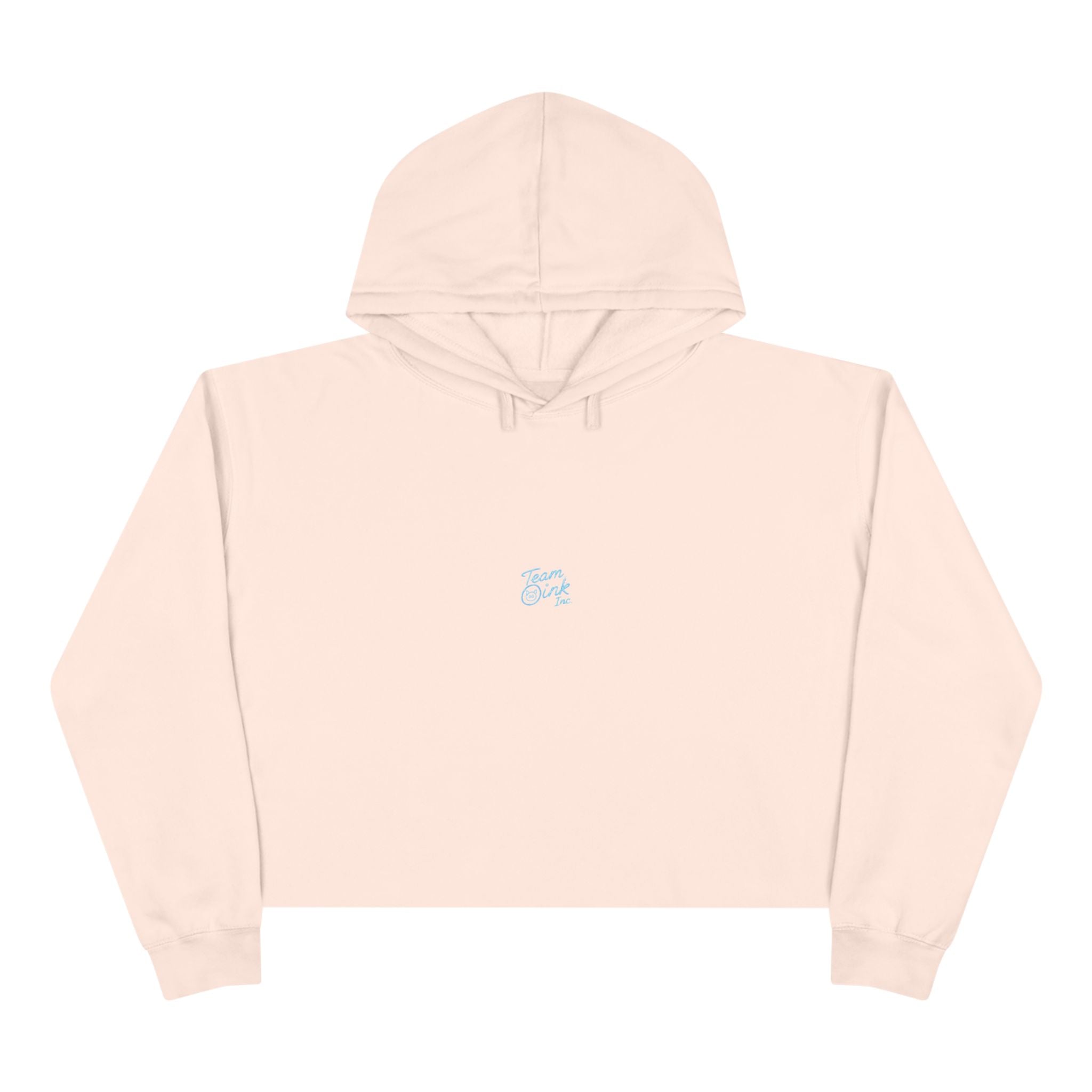 Team Oink Inc. Cropped Hoodie – Minimal Pastel Logo Crop Sweatshirt
