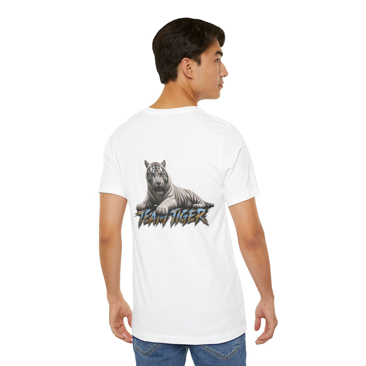 Team Tiger Graphic T-Shirt — White Tiger Illustration Tee