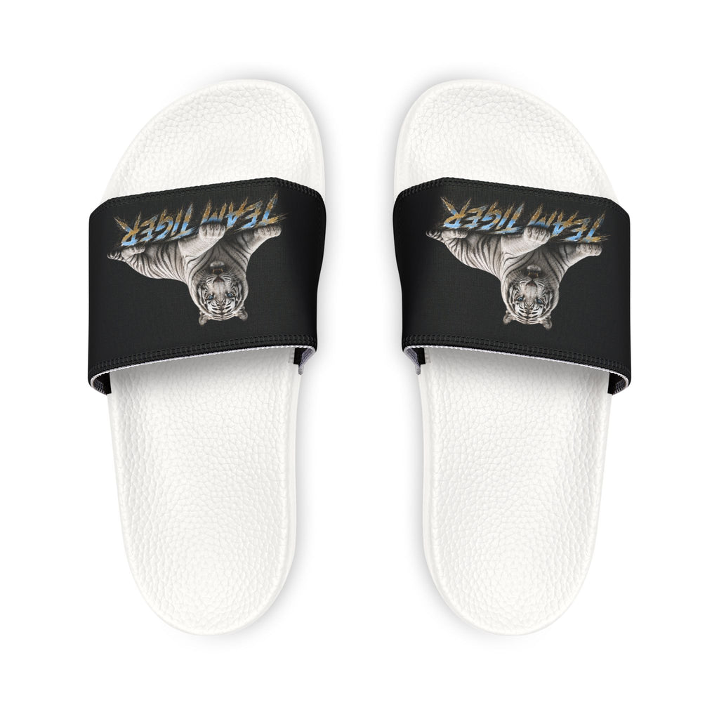 Tiger Graphic Slide Sandals — "Team Tiger" Removable-Strap Men's Slides