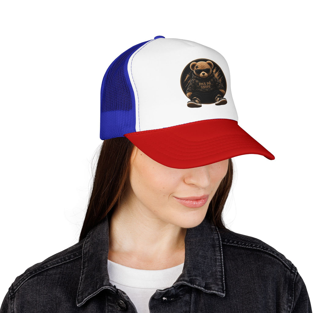 Teddy Bear Trucker Hat — Vintage "Pas de Panier" Patch Cap