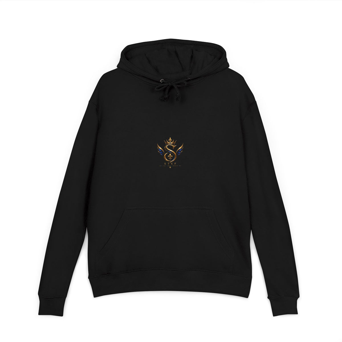 Crown S Wings Hoodie — Gold Fleur-de-Lis Logo French Terry Sweatshirt