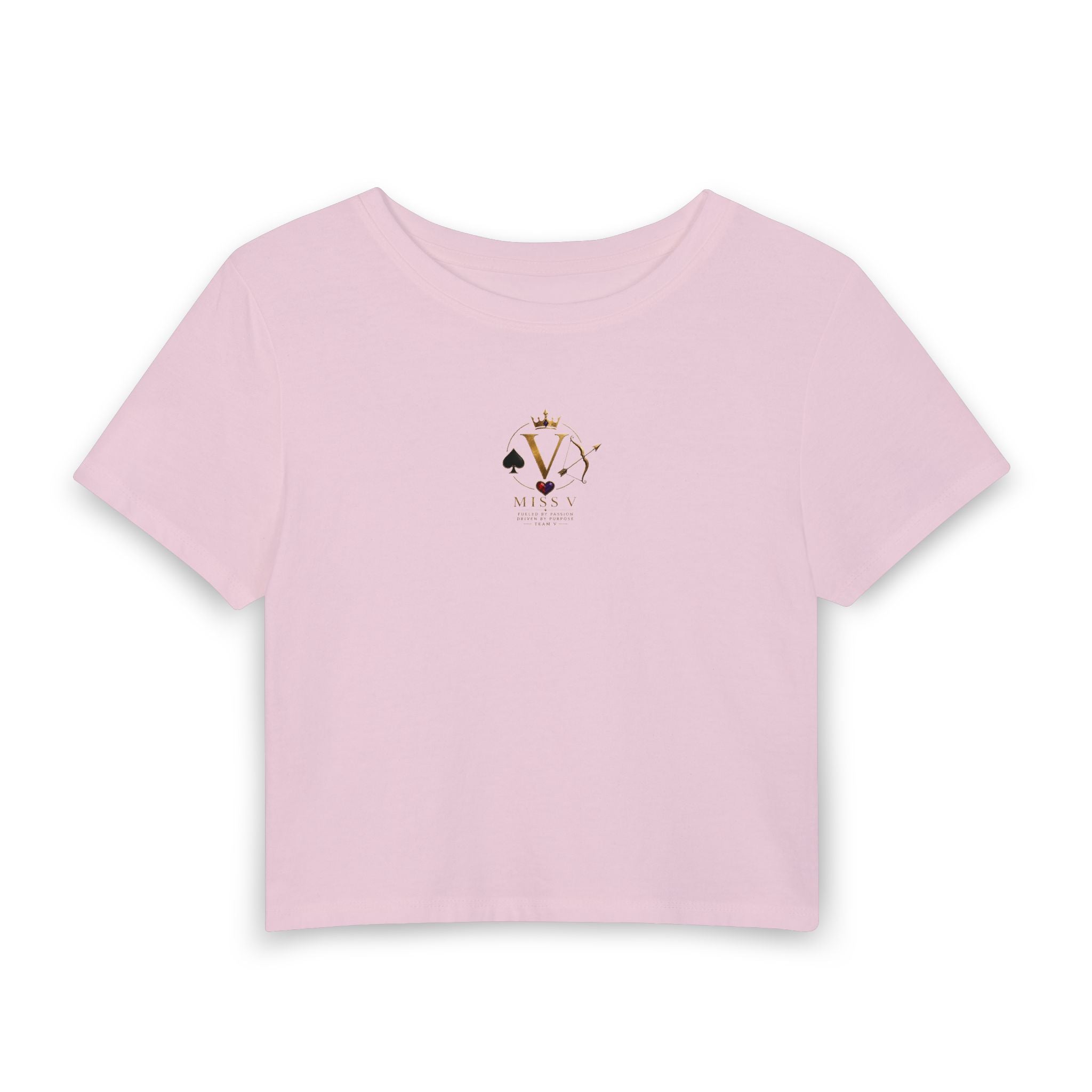 Miss V Mini Tarot Vibes Baby Tee - Small Chest Cardistry Graphic Women's Crop Top