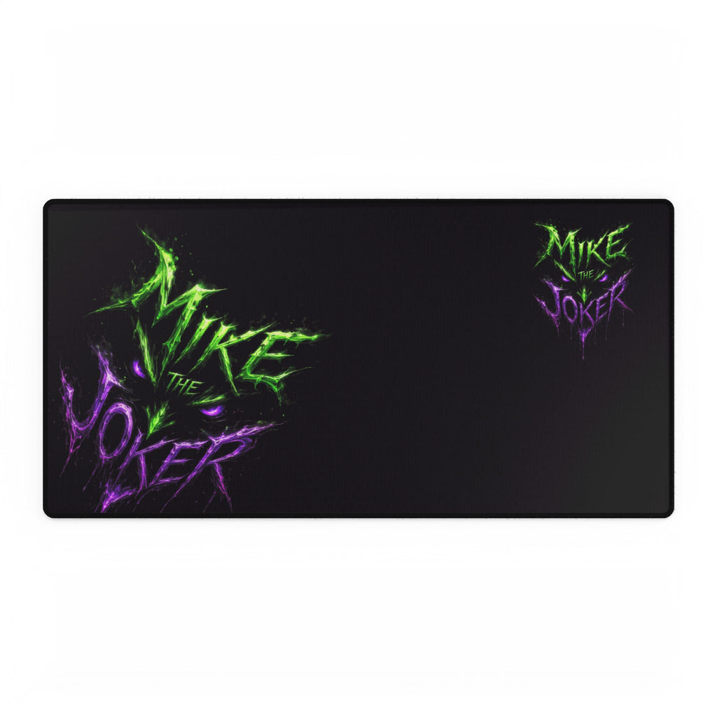 Mike the Joker Neon Desk Mat — Gamer Desk Pad with Green & Purple Graffiti