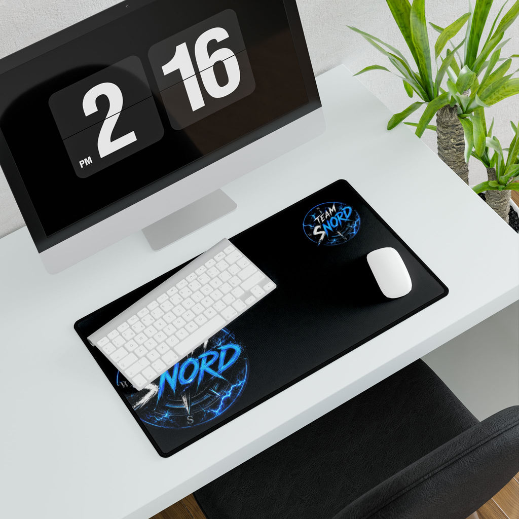 Team Snord Gaming Desk Mat — Large Mousepad with Blue Lightning Logo